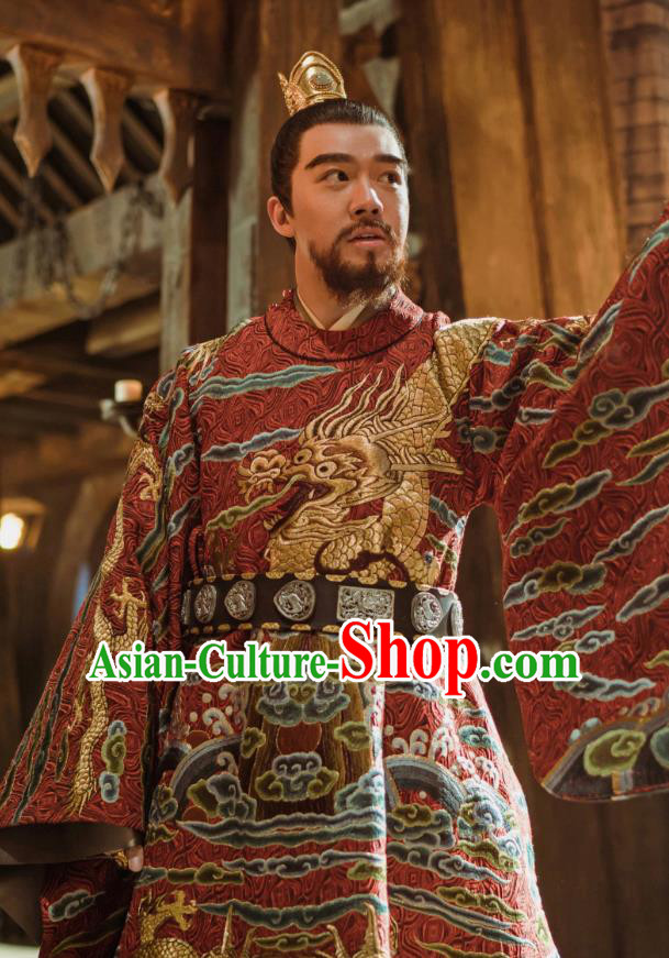 Chinese Ancient Prince of Han Drama Empress of the Ming Dynasty Zhu Gaoxu Replica Costumes and Headpiece Complete Set
