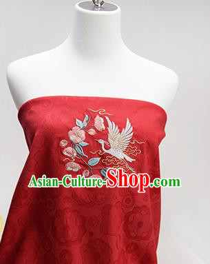 Chinese Traditional Embroidered Begonia Egret Red Silk Applique Accessories Embroidery Patch