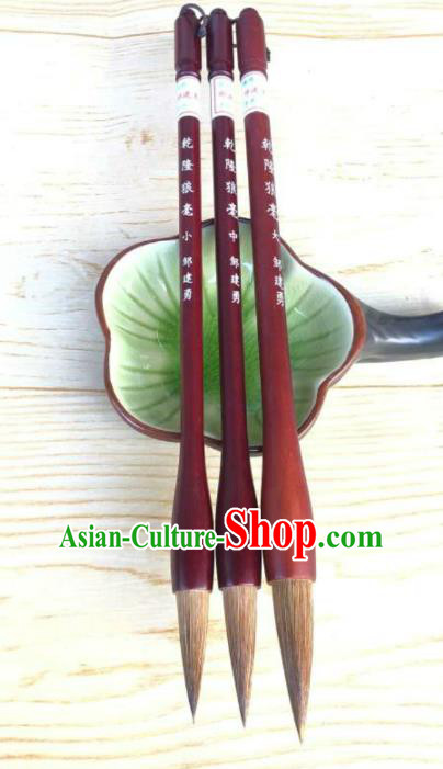 Traditional Chinese Calligraphy Bamboo Weasel Hair Brush Handmade The Four Treasures of Study Writing Brush Pen