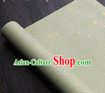 Traditional Chinese Cloud Pattern Light Green Calligraphy Paper Handmade The Four Treasures of Study Writing Batik Art Paper