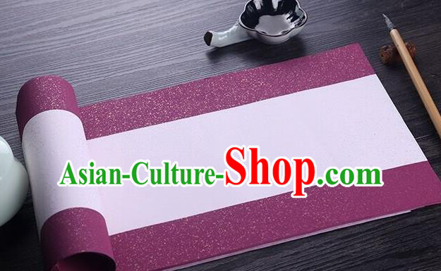 Chinese Traditional Spring Festival Couplets Batik Purple Paper Handmade Couplet Calligraphy Writing Art Paper