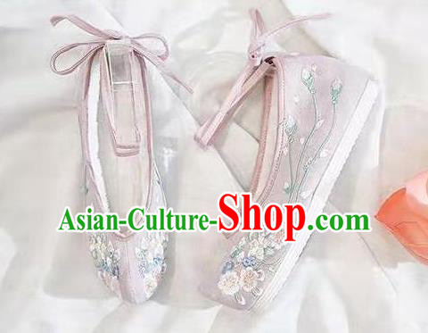 Chinese Embroidered Flowers Pink Shoes Hanfu Shoes Women Shoes Opera Shoes Princess Shoes