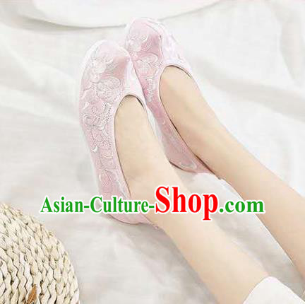 Chinese Hanfu Pink Shoes Women Shoes Opera Shoes Embroidered Shoes Princess Shoes