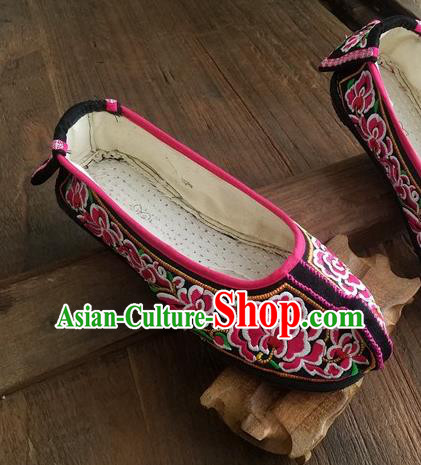 Traditional Chinese Embroidered Black Shoes National Ethnic Shoes Hanfu Shoes for Women