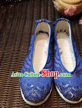 Traditional Chinese National Royalblue Shoes Ethnic Shoes Hanfu Shoes for Women