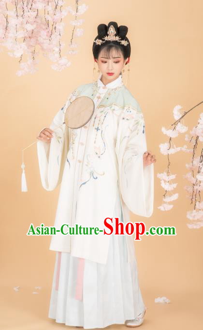 Chinese Traditional Ming Dynasty Patrician Girl Blouse and Skirt Ancient Royal Infanta Historical Costumes for Women