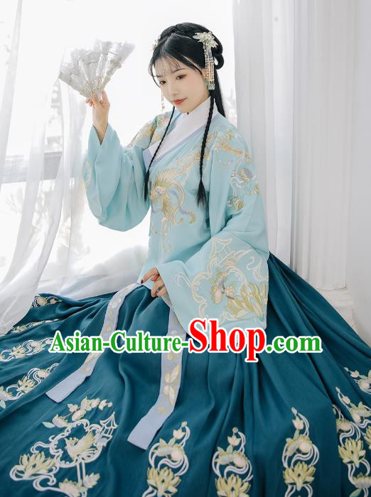 Chinese Traditional Ming Dynasty Blouse and Skirt Ancient Royal Princess Historical Costumes for Women