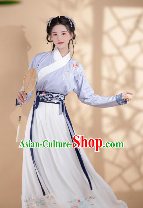 Chinese Traditional Ancient Ming Dynasty Young Lady Historical Costumes for Women