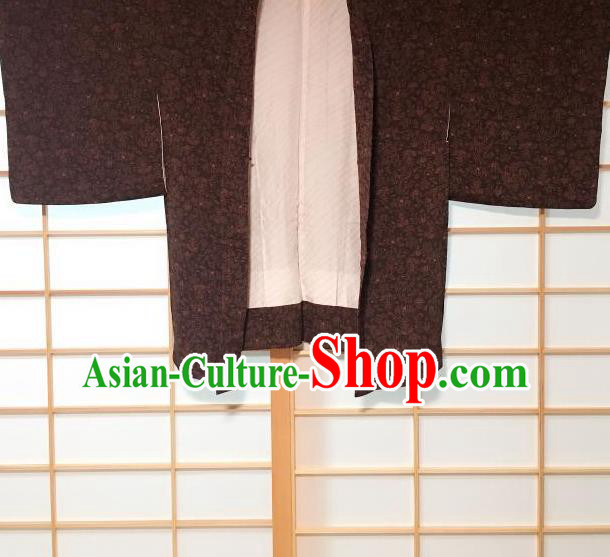 Japanese Traditional Brown Haori Jacket Japan Kimono Overcoat Costume for Men