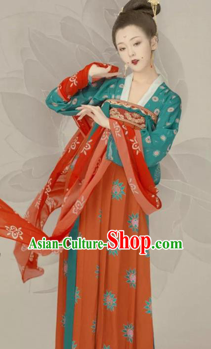 Traditional Chinese Tang Dynasty Court Maid Hanfu Dress Ancient Palace Lady Replica Costumes for Women