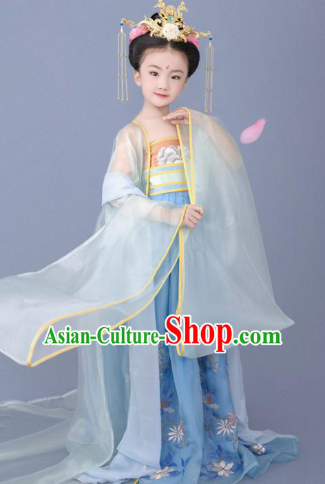 Chinese Ancient Children Hanfu Dress Traditional Tang Dynasty Princess Replica Costumes for Kids