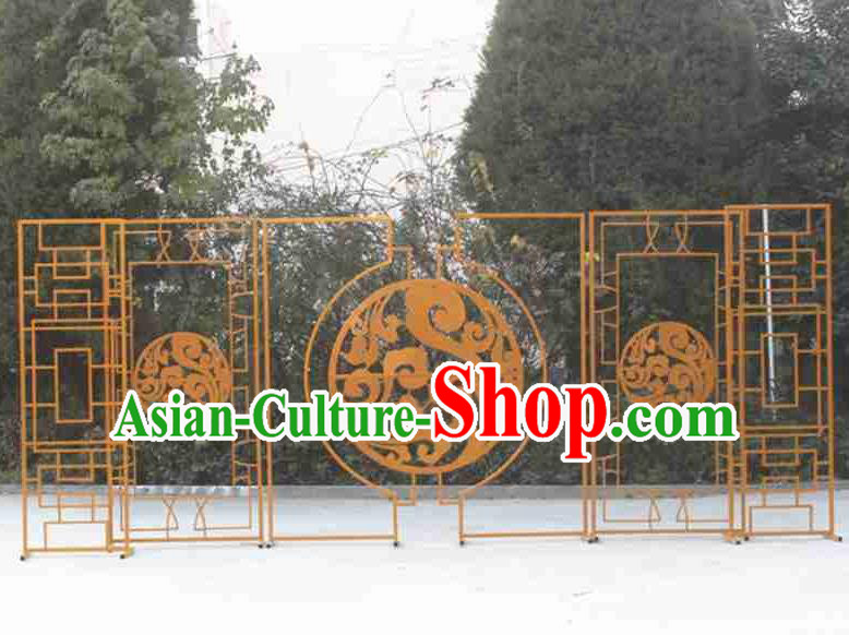 Handmade Chinese Iron Art Cloud Folding Screens Traditional Wedding Decoration