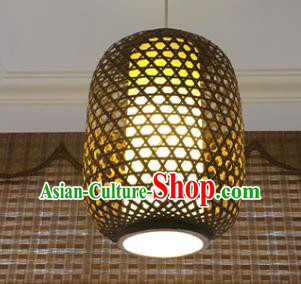 Chinese Traditional Handmade Brown Bamboo Weaving Lanterns Hanging Lantern Lamp