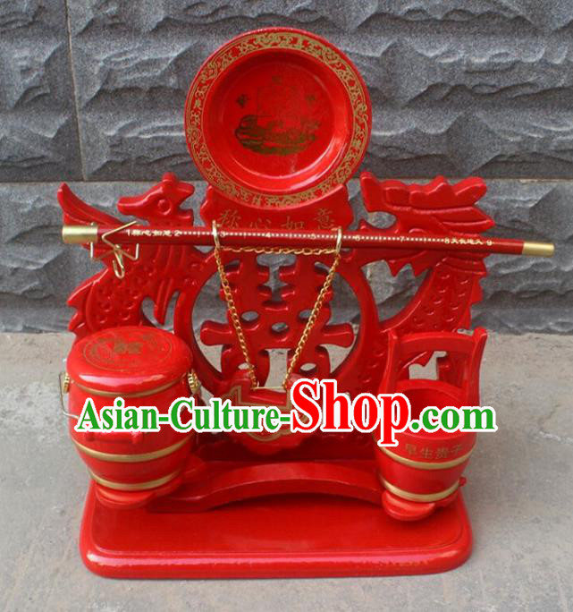 Handmade Chinese Traditional Wedding Decoration Red Sons of Barrels