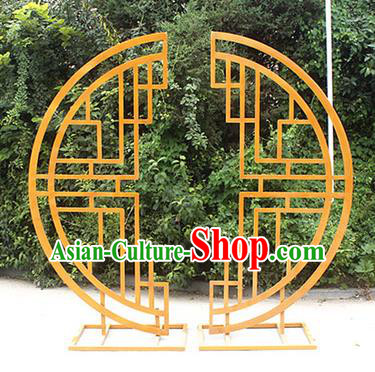 Handmade Chinese Iron Art Carving Golden Folding Screens Traditional Wedding Decoration