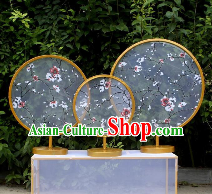 Handmade Chinese Iron Art Desk Folding Screens Traditional Wedding Decoration