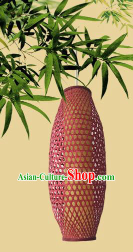 Traditional Chinese Countryside Handmade Red Hanging Lanterns Palace Lantern Bamboo Art Scaldfish Lamp