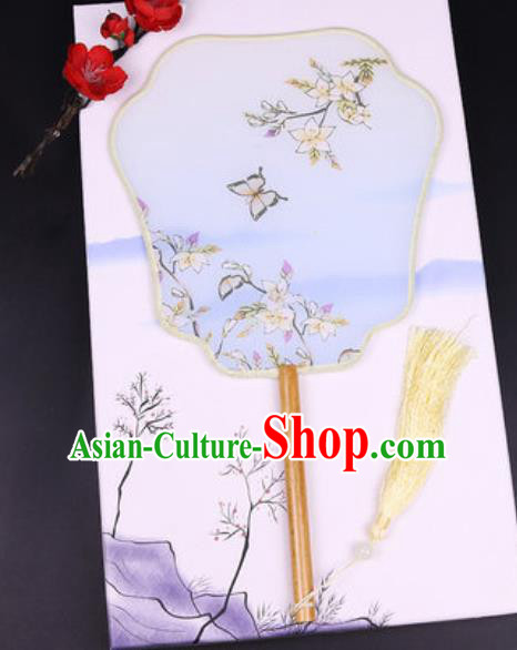 Chinese Traditional Painting Butterfly Flowers Palace Fans Handmade Classical Dance Silk Fan for Women
