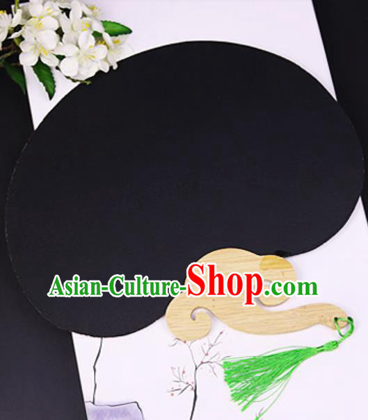 Chinese Traditional Black Art Paper Fans Handmade Bamboo Fan