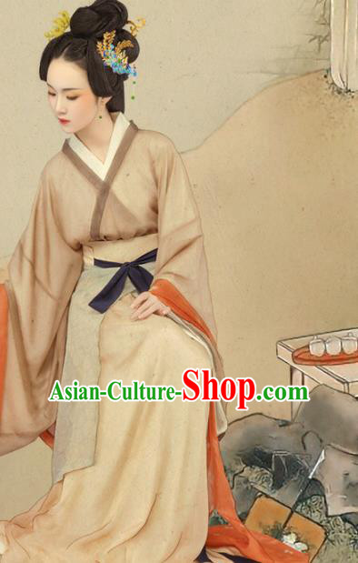 Chinese Ancient Noble Dame Hanfu Dress Traditional Song Dynasty Imperial Consort Costume for Women