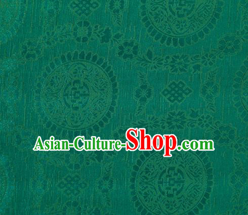 Chinese Classical Auspicious Pattern Design Green Brocade Fabric Asian Traditional Hanfu Satin Material