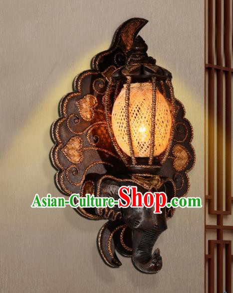 Southeast Asia Traditional Elephant Wall Lantern Thailand Handmade Wood Lanterns