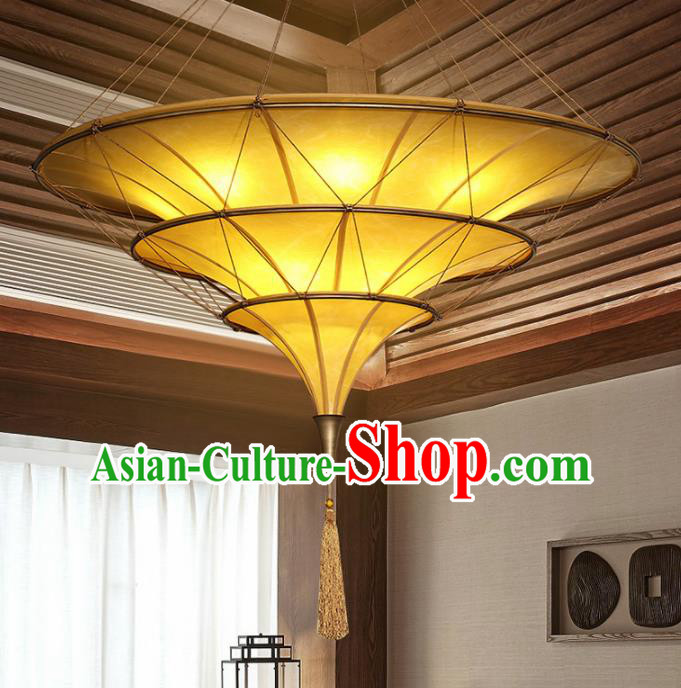 Asian Traditional Imitation Sheepskin Ceiling Lantern Thailand Handmade Lanterns Hanging Lamps