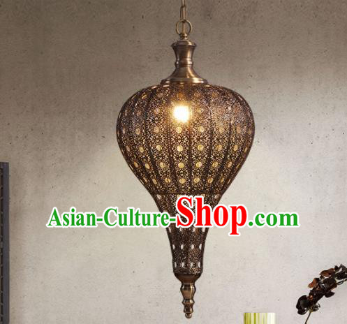 Asian Traditional Hollow Out Iron Ceiling Lantern Thailand Handmade Lanterns Hanging Lamps