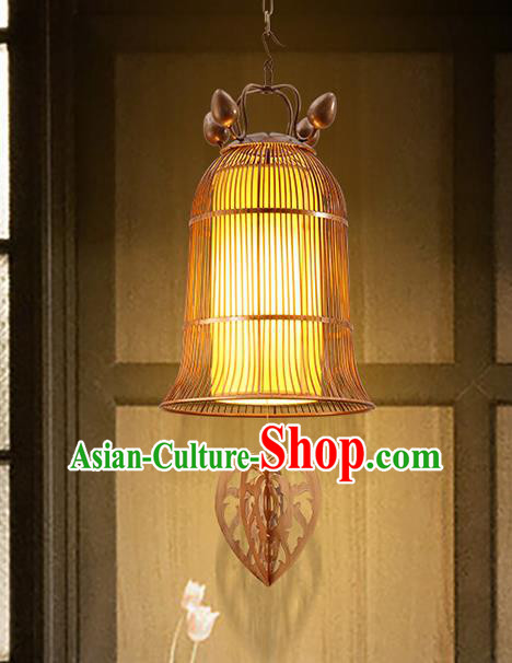 Asian Traditional Iron Yellow Ceiling Lantern Thailand Handmade Lanterns Hanging Lamps