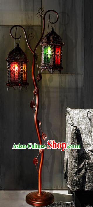 Asian Traditional Floor Lantern Thailand Handmade Iron Lanterns tree Lamps