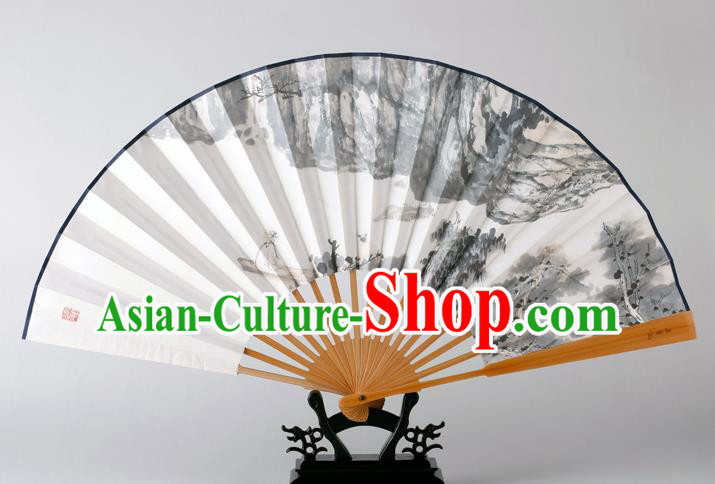 Traditional Chinese Handmade Ink Painting Paper Folding Fan China Bamboo Fan Oriental Fan