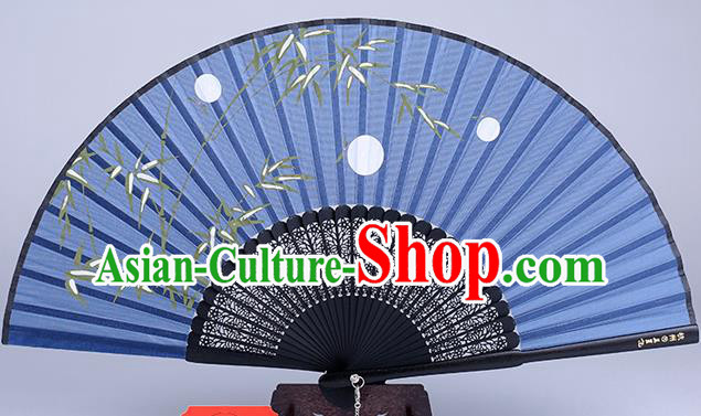 Traditional Chinese Handmade Printing Bamboo White Silk Folding Fan China Fan Oriental Fan