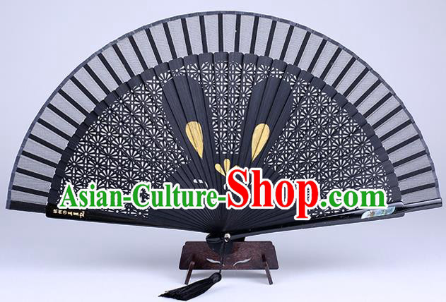 Traditional Chinese Handmade Carving Zodiac Rabbit Folding Fan China Bamboo Accordion Fan Oriental Fan