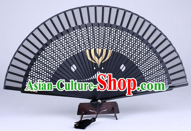 Traditional Chinese Handmade Carving Zodiac Snake Folding Fan China Bamboo Accordion Fan Oriental Fan