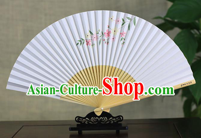 Traditional Chinese Ink Painting Flowers Art Paper Fan China Bamboo Accordion Folding Fan Oriental Fan