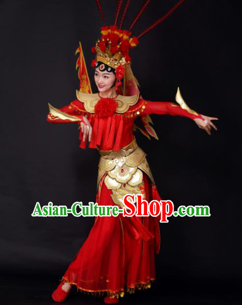 Chinese Traditional Classical Dance Red Dress China Opera Dance Stage Performance Costume for Women