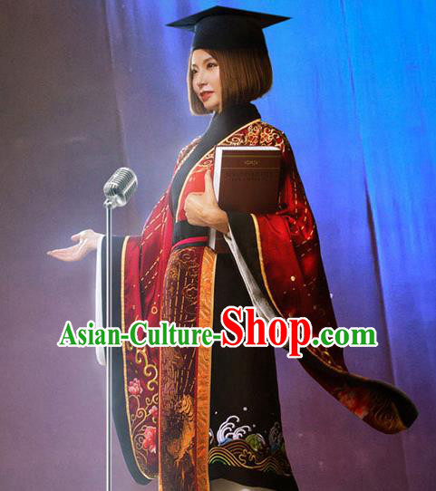 Chinese Traditional Han Dynasty Historical Costume Ancient Princess Red Hanfu Dress for Women
