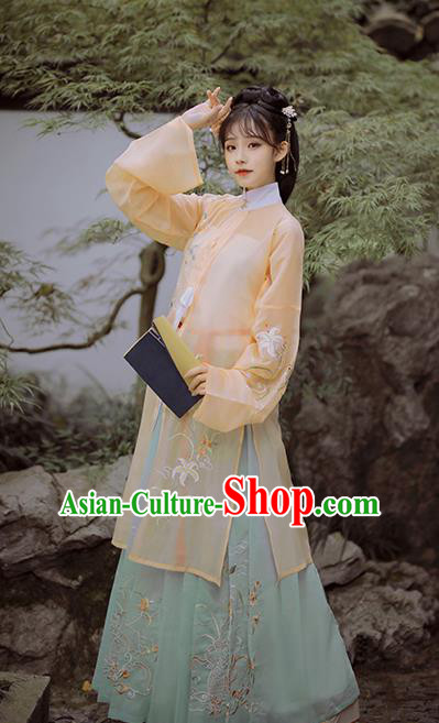 Chinese Traditional Ming Dynasty Historical Costume Ancient Patrician Lady Hanfu Dress for Women