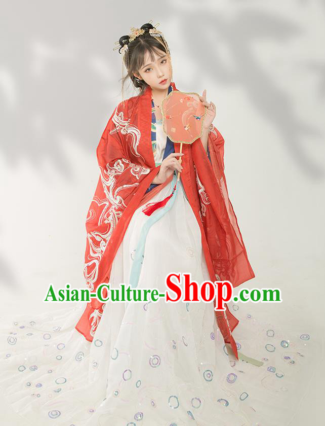 Chinese Traditional Tang Dynasty Court Infanta Historical Costume Ancient Royal Princess Hanfu Dress for Women