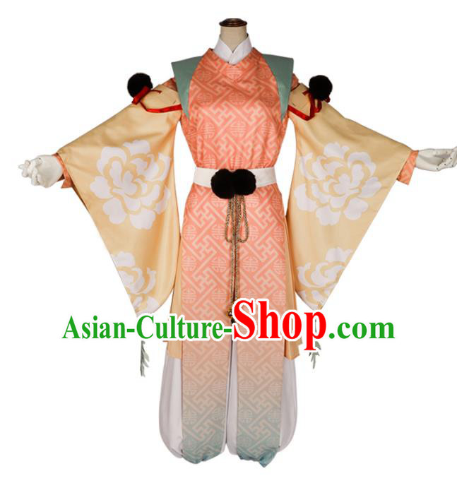 Halloween Japanese Cosplay Samurai Costume Japan Swordsman Pink Dress for Women