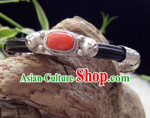 Chinese Zang Nationality Bracelet Handmade Traditional Tibetan Ethnic Jewelry Accessories for Women