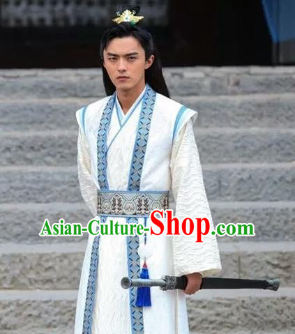 Chinese Ancient Swordsman Castellan Jingnan Sumu Historical Drama Devastating Beauty Costume and Headpiece for Men