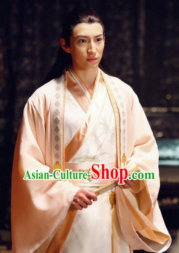 Chinese Ancient Swordsman Scholar Fu Haoxi Historical Drama Devastating Beauty Costume and Headpiece for Men