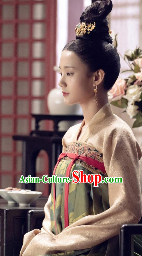 Royal Nirvana Chinese Ancient Patrician Lady Historical Costume Song Dynasty Dress and Headpiece for Women