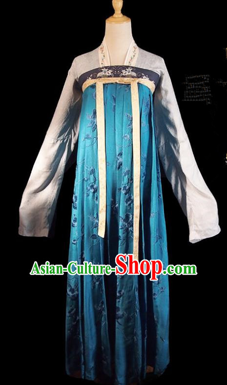 Historical Drama Royal Nirvana Chinese Ancient Princess Costume Song Dynasty Blue Hanfu Dress for Women