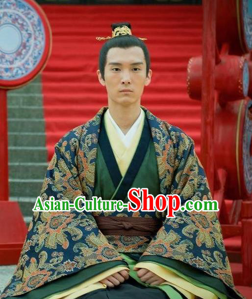 Chinese Ancient Royal Prince Qi Sheng Clothing Historical Drama Go Princess Go Costume and Headpiece for Men