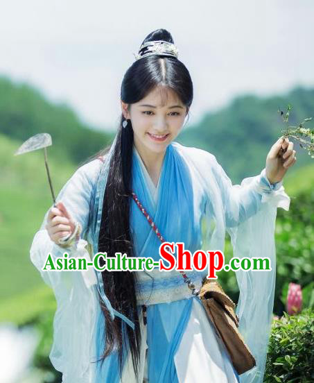 Chinese Ancient Noble Lady Han Yunxi Hanfu Dress Drama Legend of Yun Xi Costume and Headpiece for Women