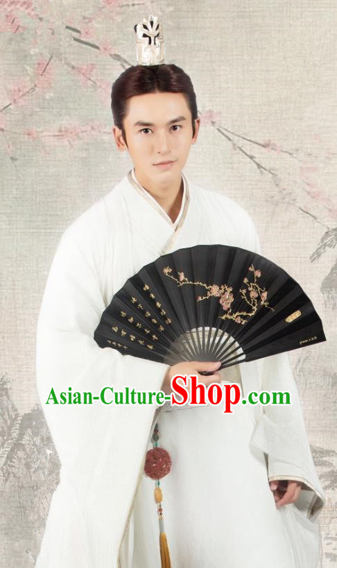 Chinese Ancient Qin Prince Long Feiye Clothing Historical Drama Legend of Yun Xi Costume and Headpiece for Men