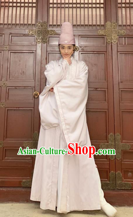 Drama Miss Truth Chinese Ancient Tang Dynasty Female Forensic Ran Yan White Dress Costume and Headpiece for Women