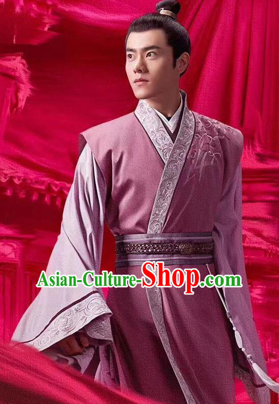 Chinese Ancient Tang Dynasty Nobility Childe Xiao Song Clothing Historical Drama Miss Truth Costume and Headpiece for Men